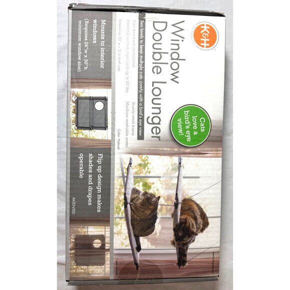 K&H Window Double Lounger For Cats 23" x 12" Sturdy Steel Frame Easy Installatio - Picture 1 of 6